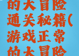游戏正常的大冒险通关秘籍(游戏正常的大冒险全攻略)