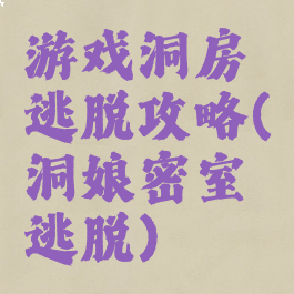 游戏洞房逃脱攻略(洞娘密室逃脱)