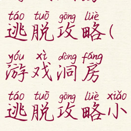 游戏洞房逃脱攻略(游戏洞房逃脱攻略小说)