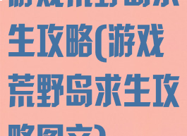 游戏荒野岛求生攻略(游戏荒野岛求生攻略图文)