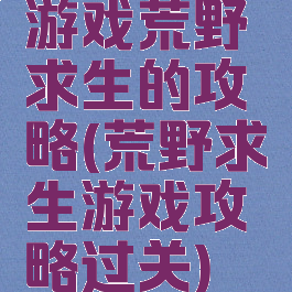 游戏荒野求生的攻略(荒野求生游戏攻略过关)