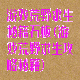 游戏荒野求生秘籍石板(游戏荒野求生攻略秘籍)
