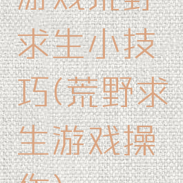 游戏荒野求生小技巧(荒野求生游戏操作)