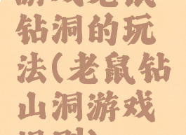 游戏老鼠钻洞的玩法(老鼠钻山洞游戏规则)