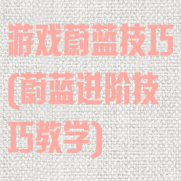 游戏蔚蓝技巧(蔚蓝进阶技巧教学)