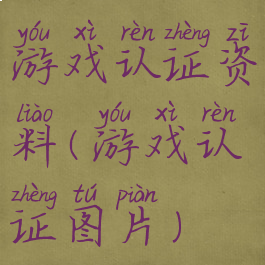 游戏认证资料(游戏认证图片)