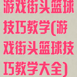 游戏街头篮球技巧教学(游戏街头篮球技巧教学大全)