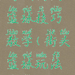 游戏街头篮球技巧教学(街头篮球玩法技巧)