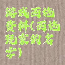 游戏西施资料(西施玩家的名字)