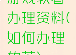 游戏软著办理资料(如何办理软著)