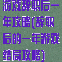 游戏辞职后一年攻略(辞职后的一年游戏结局攻略)