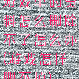 游戏里的资料怎么删除不了怎么办(游戏怎样删不掉)