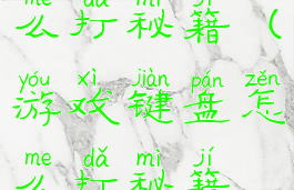 游戏键盘怎么打秘籍(游戏键盘怎么打秘籍按键)