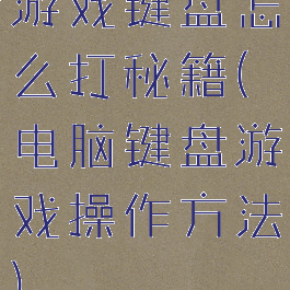 游戏键盘怎么打秘籍(电脑键盘游戏操作方法)