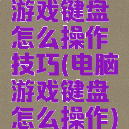 游戏键盘怎么操作技巧(电脑游戏键盘怎么操作)
