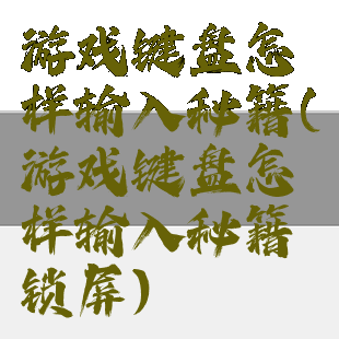 游戏键盘怎样输入秘籍(游戏键盘怎样输入秘籍锁屏)