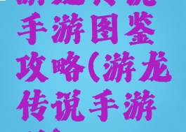 游龙传说手游图鉴攻略(游龙传说手游吧)