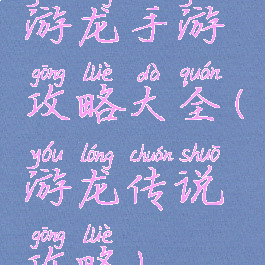 游龙手游攻略大全(游龙传说攻略)