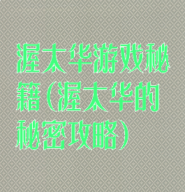 渥太华游戏秘籍(渥太华的秘密攻略)