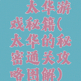 渥太华游戏秘籍(渥太华的秘密通关攻略图解)