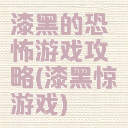 漆黑的恐怖游戏攻略(漆黑惊悚游戏)