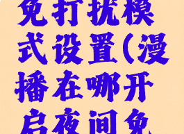 漫播在哪开启夜间免打扰模式设置(漫播在哪开启夜间免打扰模式设置功能)