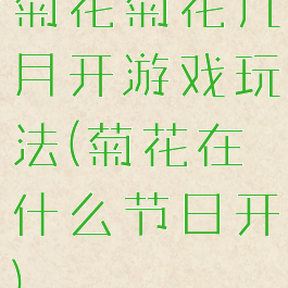 菊花菊花几月开游戏玩法(菊花在什么节日开)