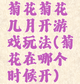 菊花菊花几月开游戏玩法(菊花在哪个时候开)