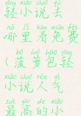 菠萝包的轻小说去哪里看免费(菠萝包轻小说人气最高的小说)