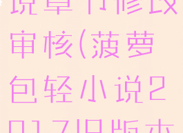 菠萝包轻小说章节修改审核(菠萝包轻小说2017旧版本)