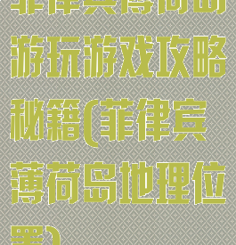 菲律宾薄荷岛游玩游戏攻略秘籍(菲律宾薄荷岛地理位置)