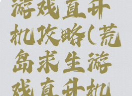 荒岛求生游戏直升机攻略(荒岛求生游戏直升机攻略视频)