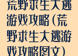 荒野求生大逃游戏攻略(荒野求生大逃游戏攻略图文)