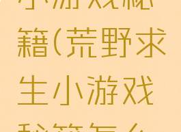 荒野求生小游戏秘籍(荒野求生小游戏秘籍怎么用)