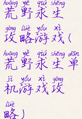 荒野求生攻略游戏(荒野求生单机游戏攻略)