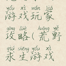 荒野求生游戏玩家攻略(荒野求生游戏玩家攻略)