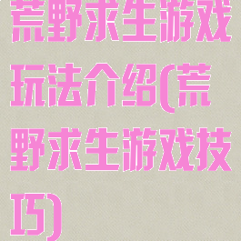 荒野求生游戏玩法介绍(荒野求生游戏技巧)