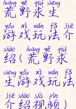 荒野求生游戏玩法介绍(荒野求生游戏玩法介绍视频)