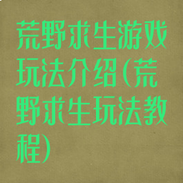 荒野求生游戏玩法介绍(荒野求生玩法教程)