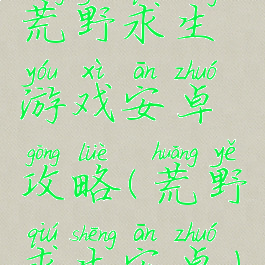 荒野求生游戏安卓攻略(荒野求生安卓)