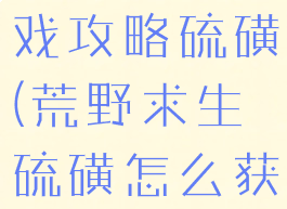 荒野求生游戏攻略硫磺(荒野求生硫磺怎么获得)