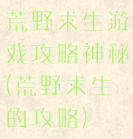 荒野求生游戏攻略神秘(荒野求生的攻略)