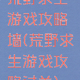 荒野求生游戏攻略墙(荒野求生游戏攻略过关)