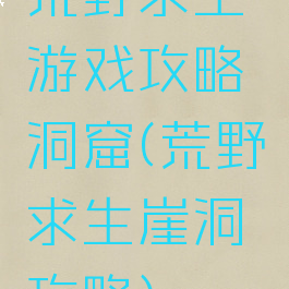 荒野求生游戏攻略洞窟(荒野求生崖洞攻略)