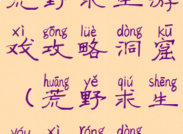 荒野求生游戏攻略洞窟(荒野求生游戏溶洞)