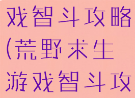 荒野求生游戏智斗攻略(荒野求生游戏智斗攻略大全)