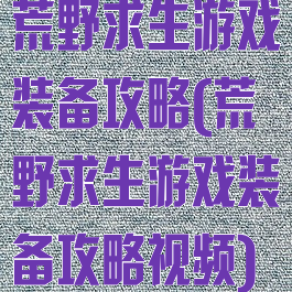 荒野求生游戏装备攻略(荒野求生游戏装备攻略视频)