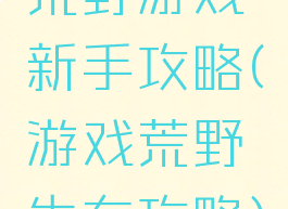 荒野游戏新手攻略(游戏荒野生存攻略)