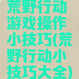 荒野行动游戏操作小技巧(荒野行动小技巧大全)