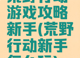 荒野行动游戏攻略新手(荒野行动新手怎么玩)